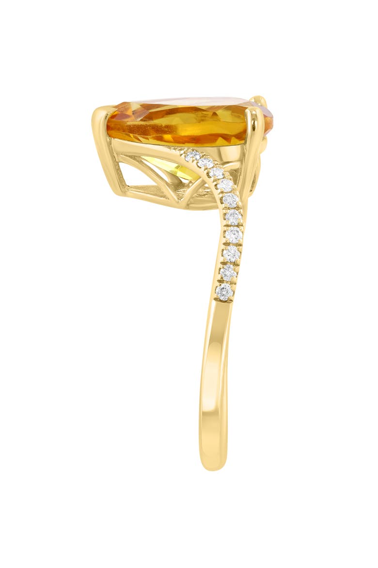 Pear Cut Citrine & Diamond Ring, Alternate, color, ORANGE