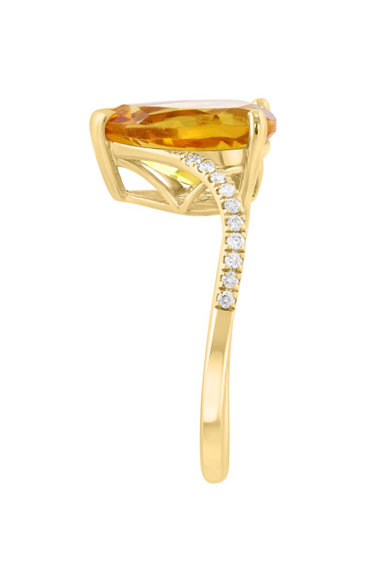 EFFY Pear Cut Citrine & Diamond Ring, Alternate, color, Orange
