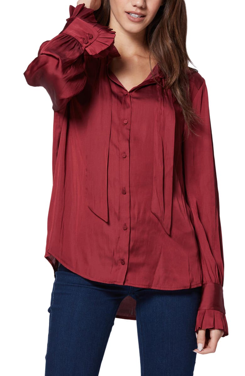PAIGE Leonetta Tie Neck Blouse, Main, color, 