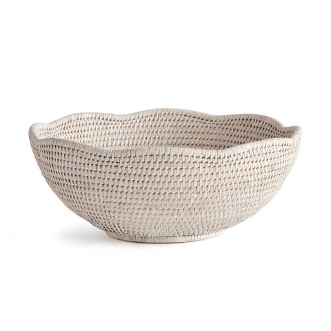 Burma Rattan Scalloped Edge Decorative Bowl
