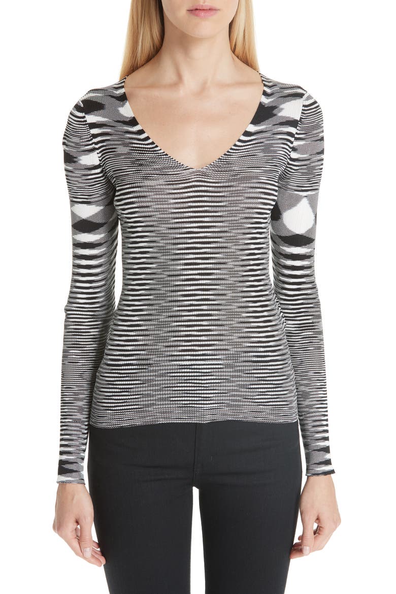 Space Dye Knit Sweater, Main, color, BLACK