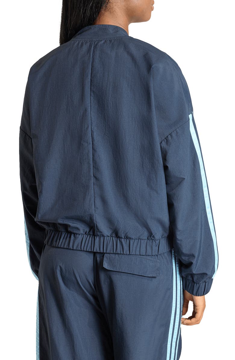 adidas 3-Stripes Windbreaker Bomber Jacket, Alternate, color, Night Navy/ Icey Blue