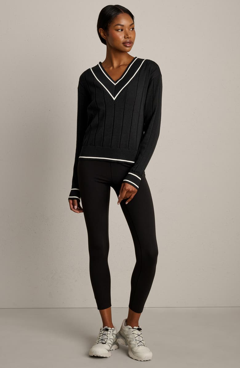 Rhone Varsity Rib Sweater, Alternate, color, Pure Black