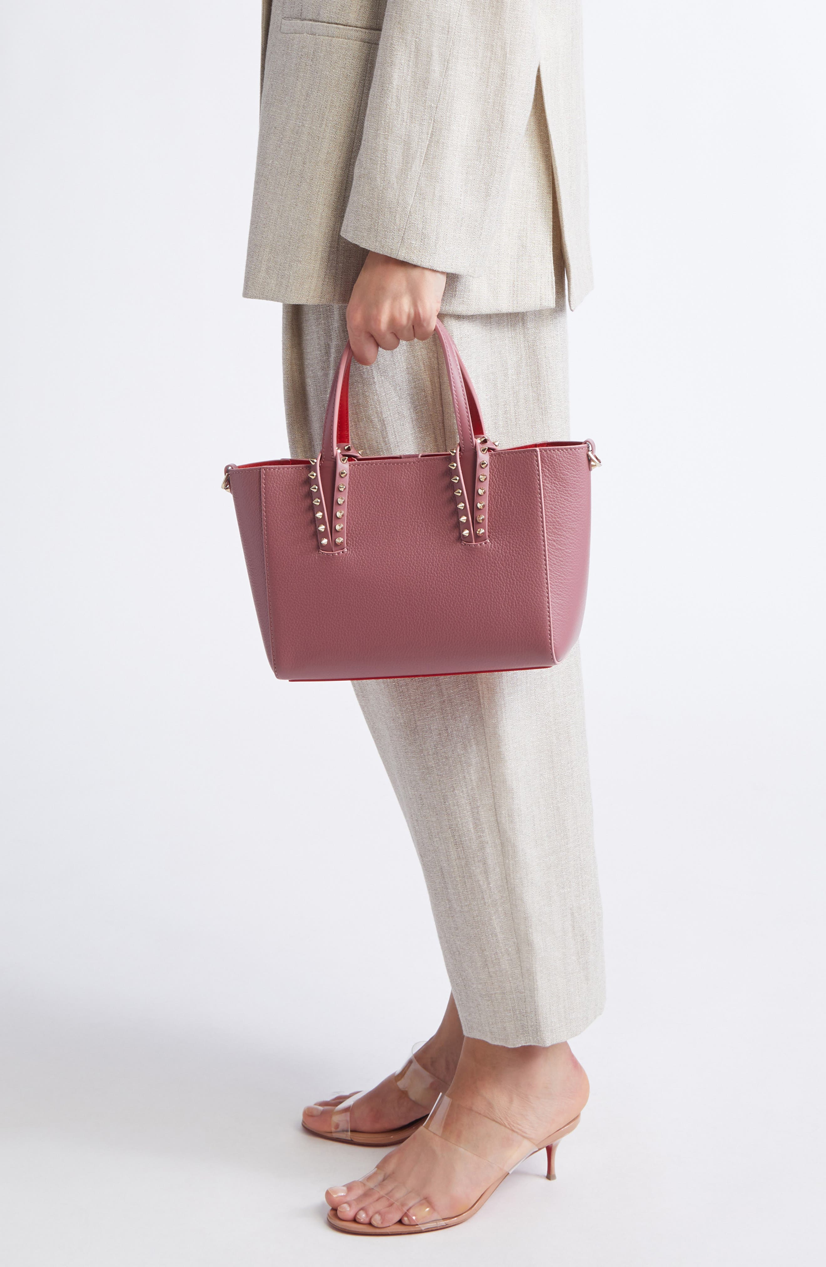 Mini Cabata Soft Leather East/West Tote, Alternate, color, PALACY/GOLD