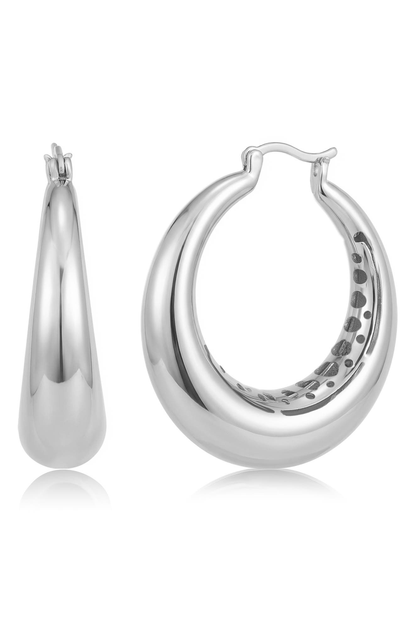 Puffed Polished Hoop Earrings