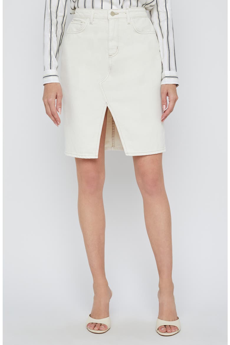 Tylee Denim Skirt, Main, color, MACADAMIA
