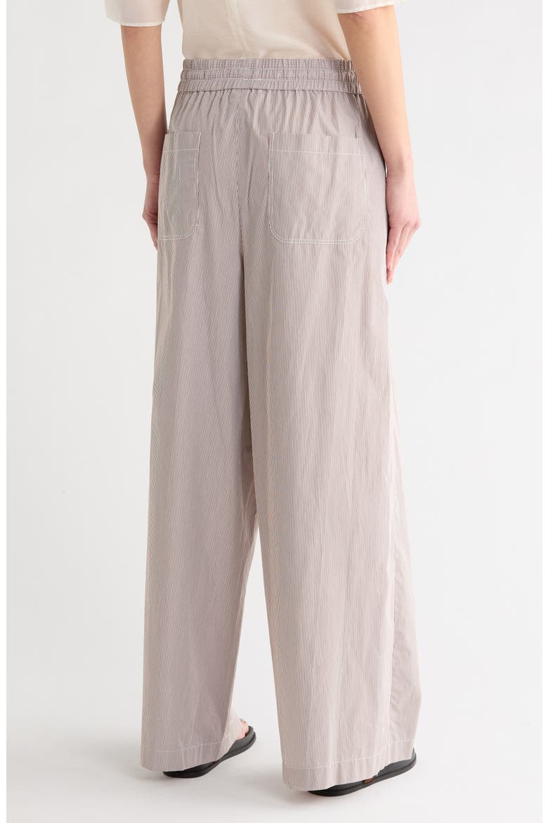 Main St. Cotton Wide Leg Pants, Alternate, color, WHITE/ CHOCOLATE