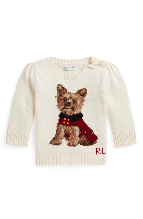 Dog Intarsia Cotton Sweater