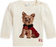 Ralph Lauren Dog Intarsia Cotton Sweater