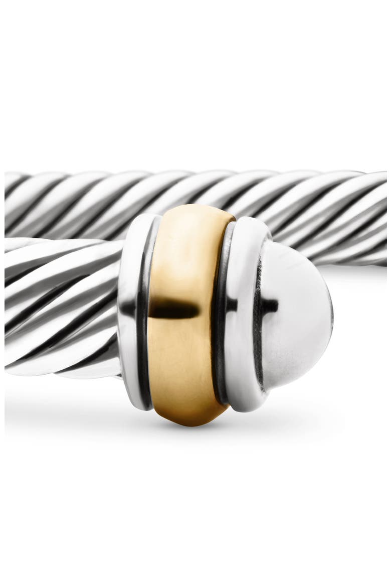 Cable Classics Sterling Silver & 18K Yellow Gold Bracelet, 4mm, Alternate, color, SILVER