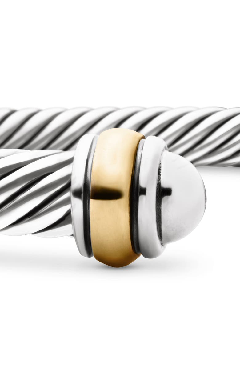 David Yurman Cable Classics Sterling Silver & 18K Yellow Gold Bracelet, 4mm, Alternate, color, Silver