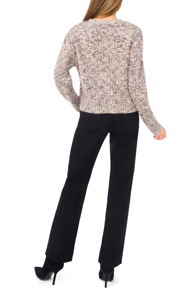 CARDIGAN W/ MARL YARN, Alternate, color, BIRCH/ BLACK MARL