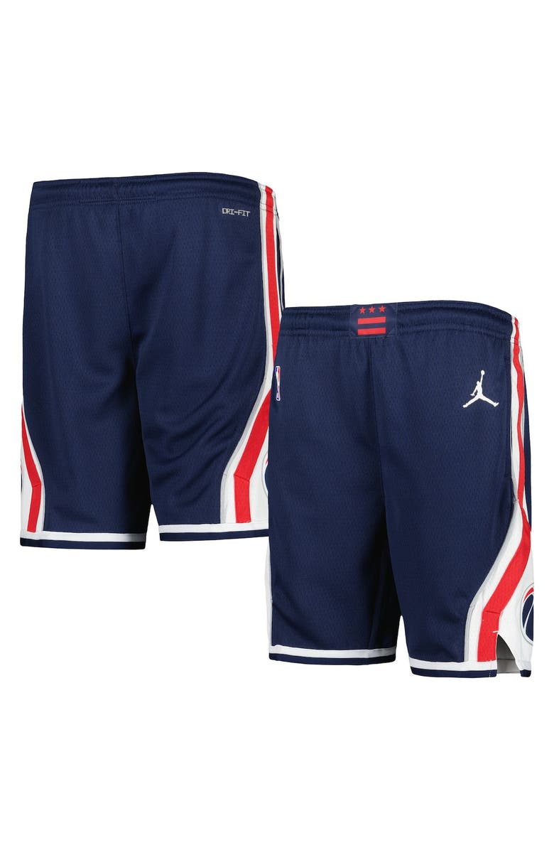 Jordan Brand Youth Jordan Brand Navy Washington Wizards Statement Edition Swingman Performance Shorts, Main, color, Navy