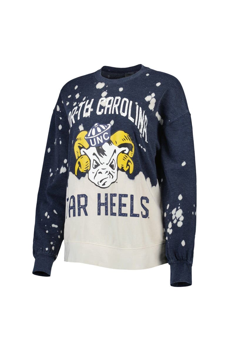 GAMEDAY COUTURE Women's Gameday Couture Navy North Carolina Tar Heels Twice As Nice Faded Dip-Dye Pullover Long Sleeve Top, Alternate, color, 