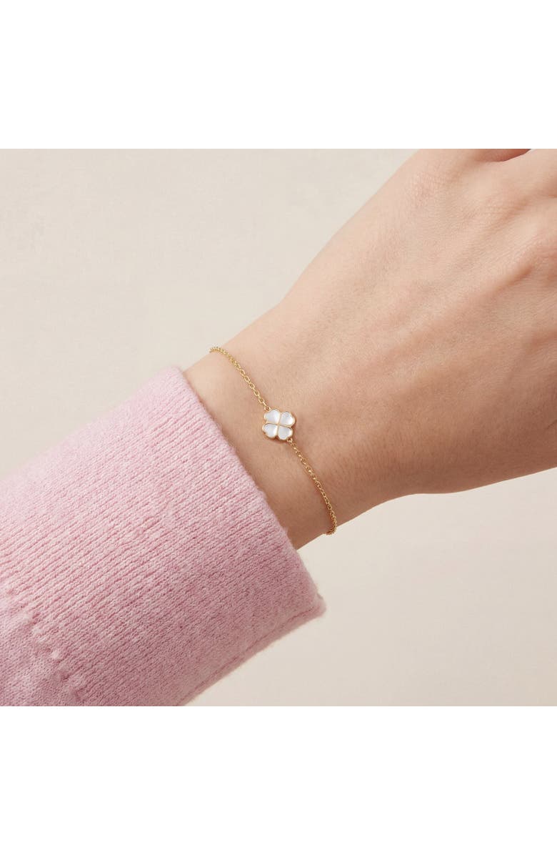 The Lovery Fine Jewelry Mother of Pearl Lucky Clover Bracelet, Alternate, color, Mother Of Pearl