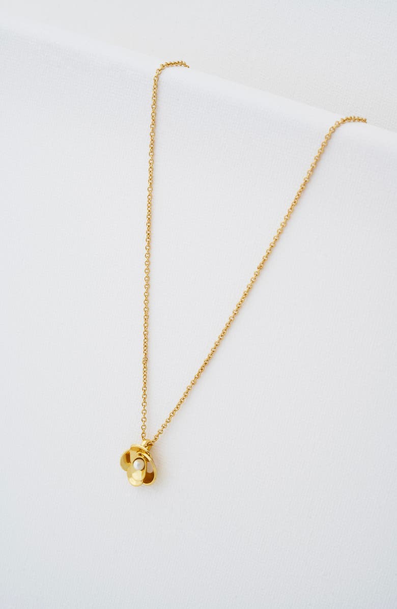 Ted Baker Flora Faux Pearl Flower Pendant Necklace, Alternate, color, 