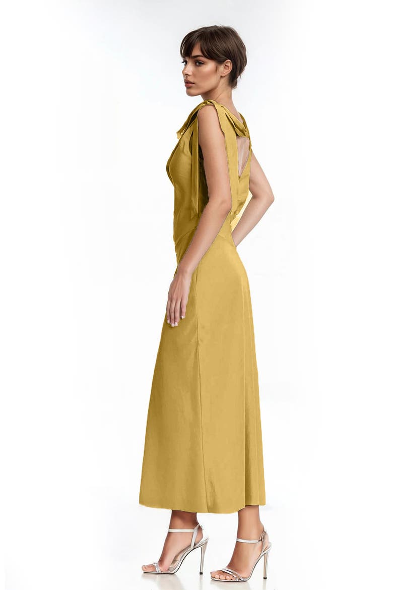 Open Back Cocktail Dress, Alternate, color, GOLD