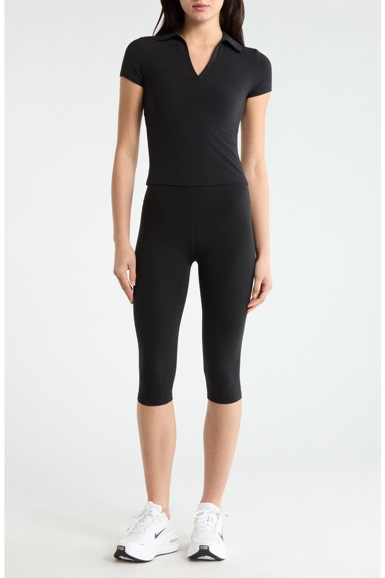 Studio High Waist Crop Leggings, Alternate, color, BLACK