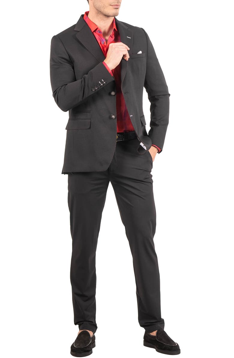 Maceoo Socrate Resistance21 Black Microcheck Viscose Blend Blazer, Alternate, color, 