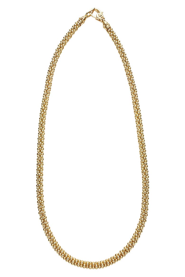 Caviar Bead Rope Necklace, Main, color, YELLOW GOLD
