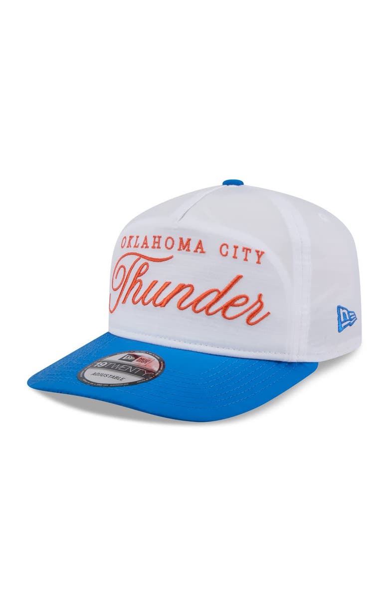 New Era Men's New Era White/Blue Oklahoma City Thunder 2025 NBA Draft On-Stage Nylon 19TWENTY Adjustable Hat, Alternate, color,