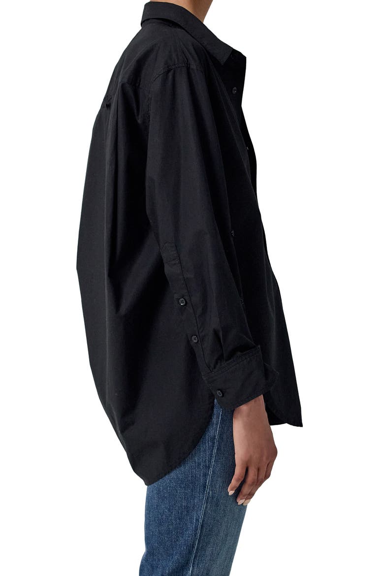 Kayla Black Cotton Shirt, Alternate, color, BLACK