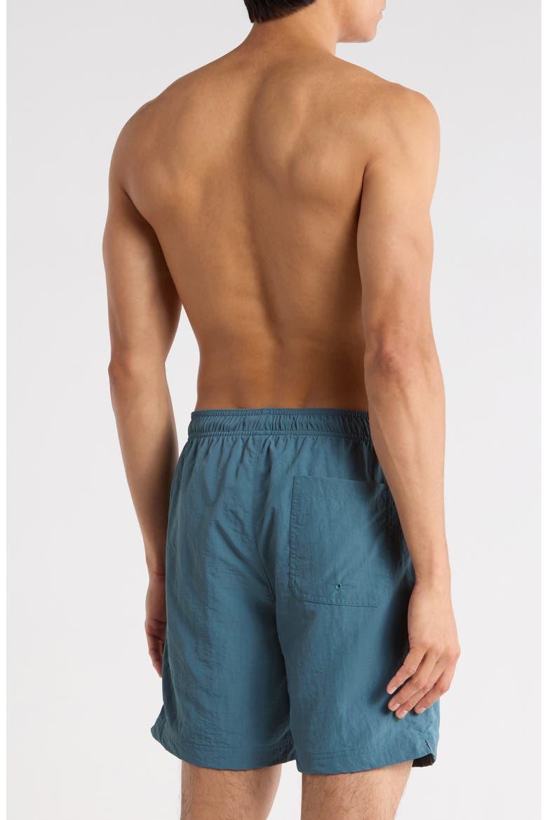 Collegiate Solid Swim Trunks, Alternate, color, BLUE
