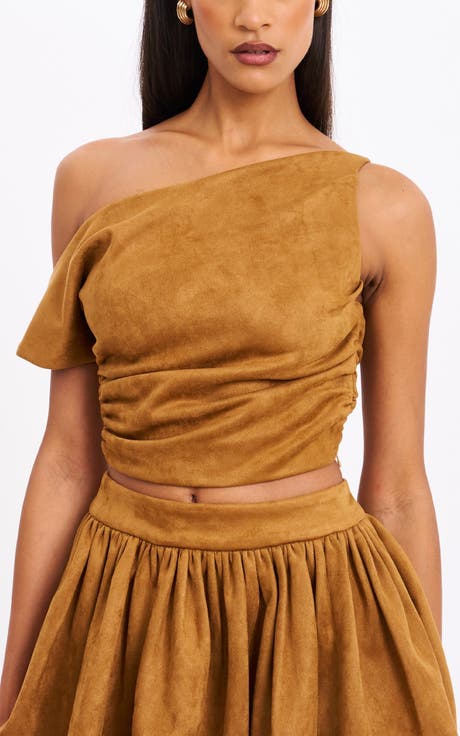 Yara Suede Slash Neck Tank Top