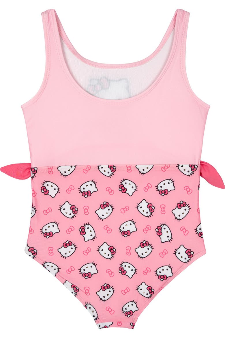 Sleeveless One Piece Bathing Suit, Alternate, color, Hello Kitty Blush