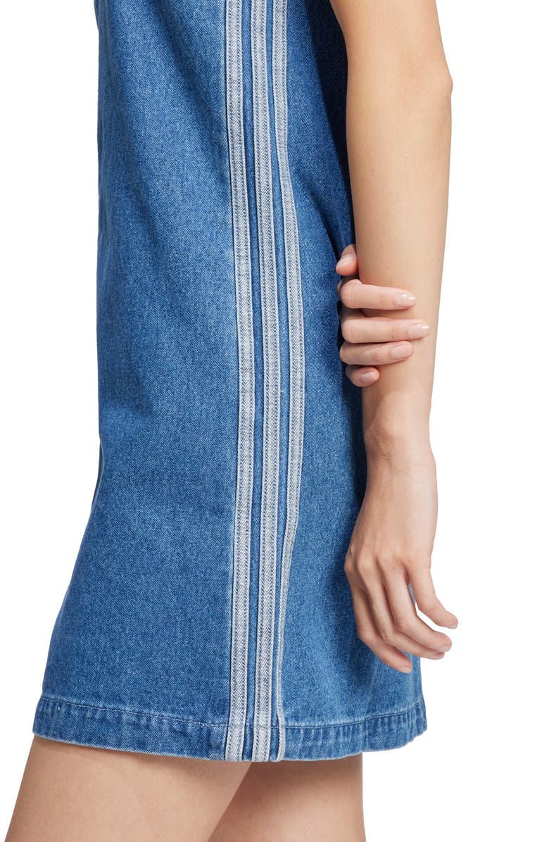 adidas Originals Adicolor 3-Stripes Sleeveless Denim Dress, Alternate, color,