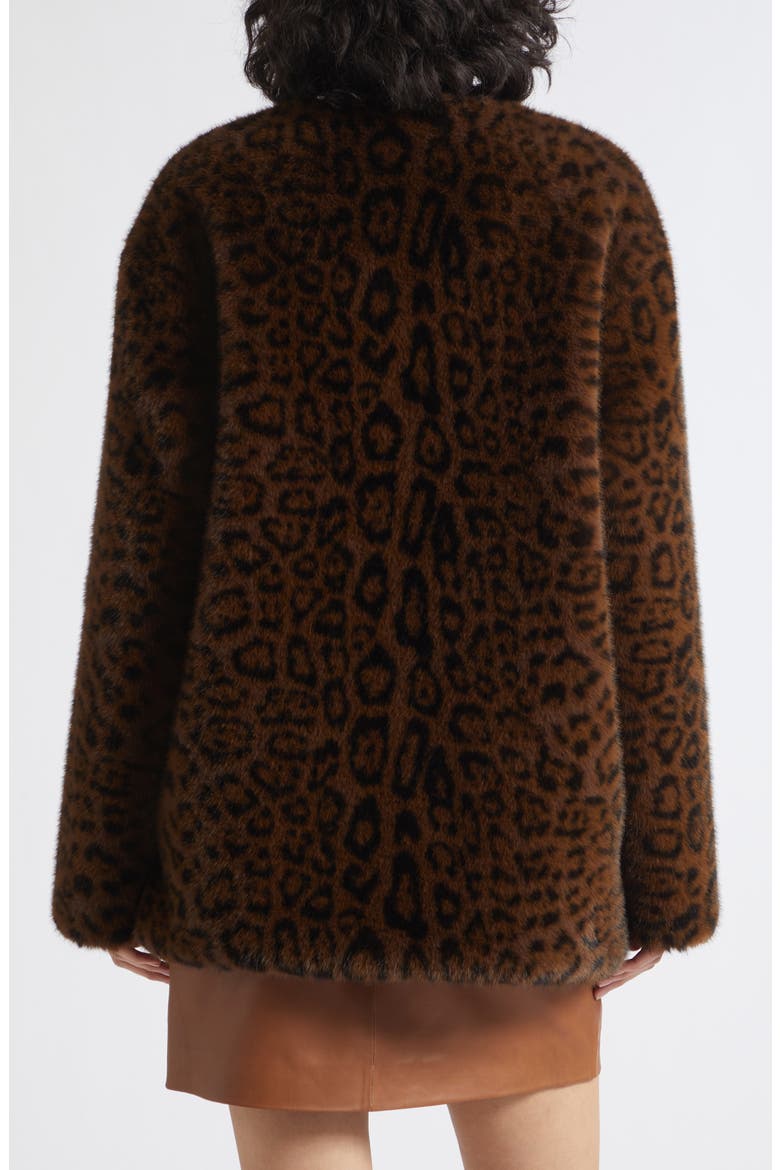 Faux Fur Coat, Alternate, color, COCOA SPOTTED PRINT