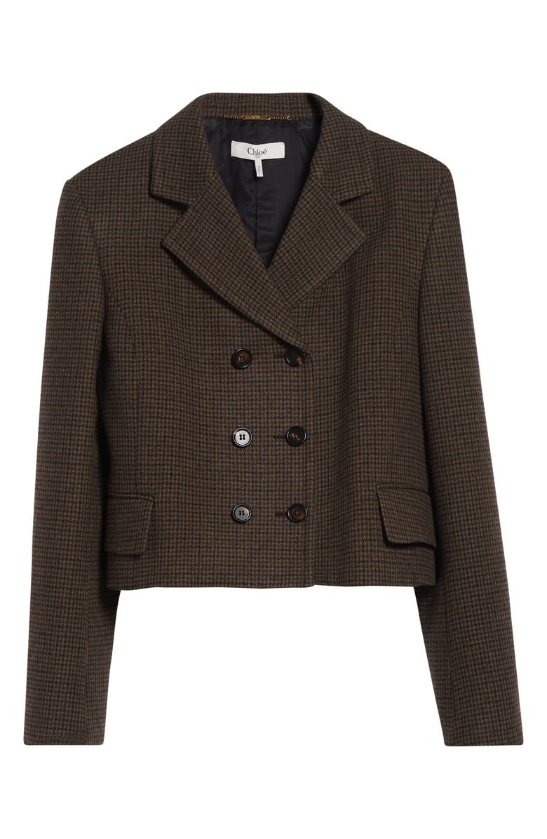 Chloé Double Breasted Wool Crop Jacket, Main, color, Full Brown