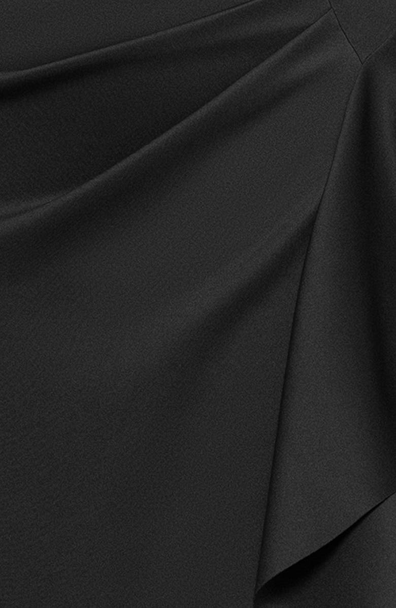 Xscape Evenings Ruched Scuba Knit Ruffle Gown, Alternate, color, Black