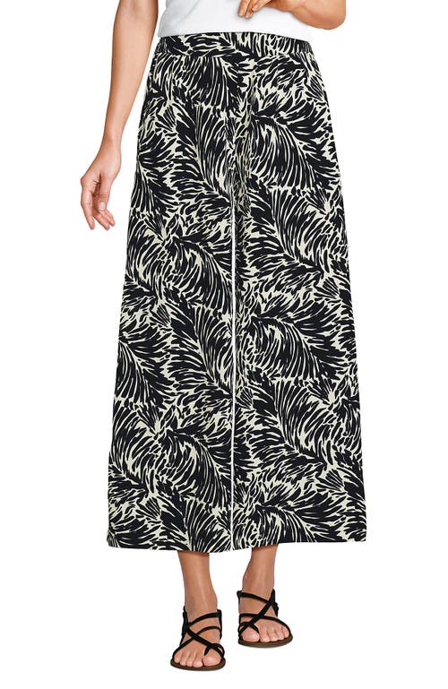 LANDS' END LANDS' END CREASELESS HIGH RISE PALAZZO CROP PANTS 