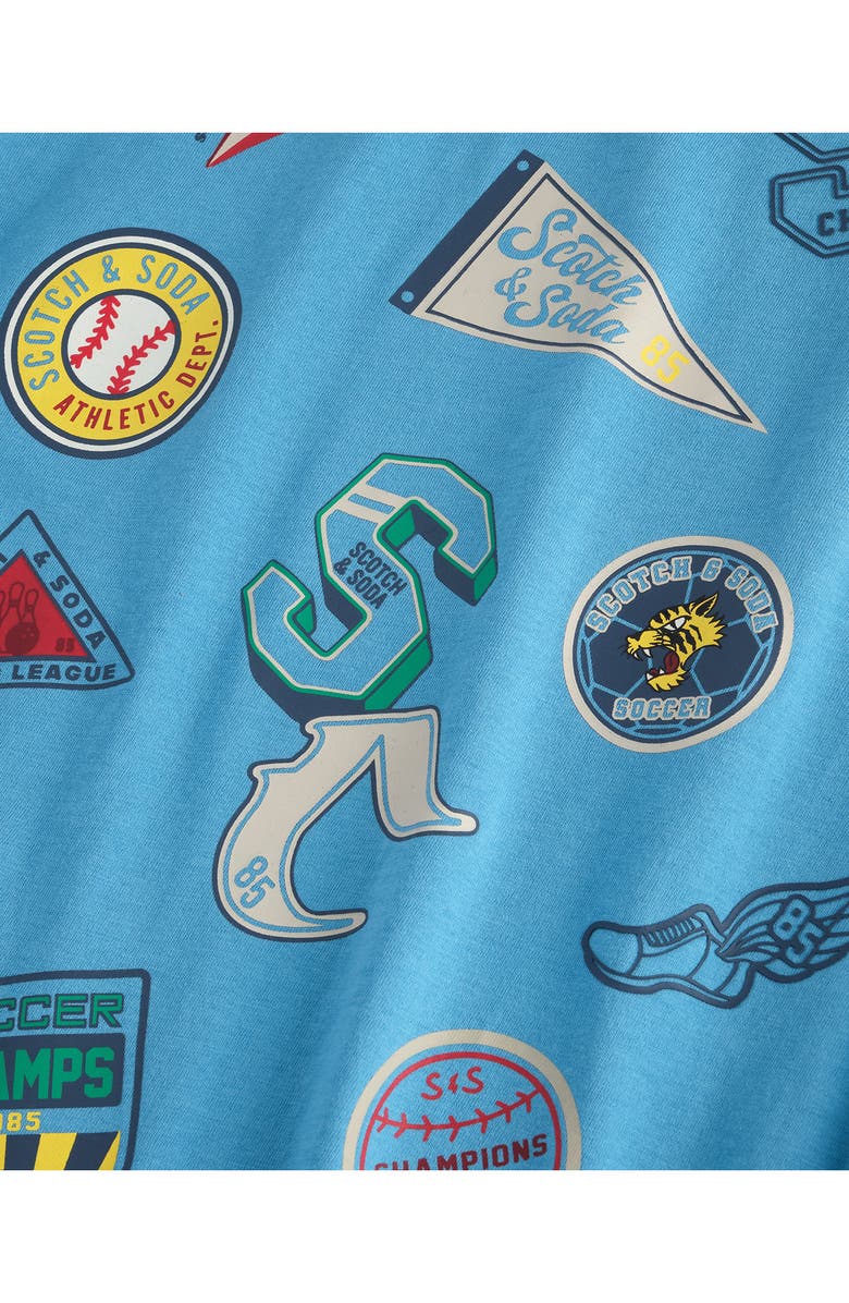 Scotch & Soda Kids' Graphic T-Shirt & Matching Shorts Set, Alternate, color, Heritage Blue