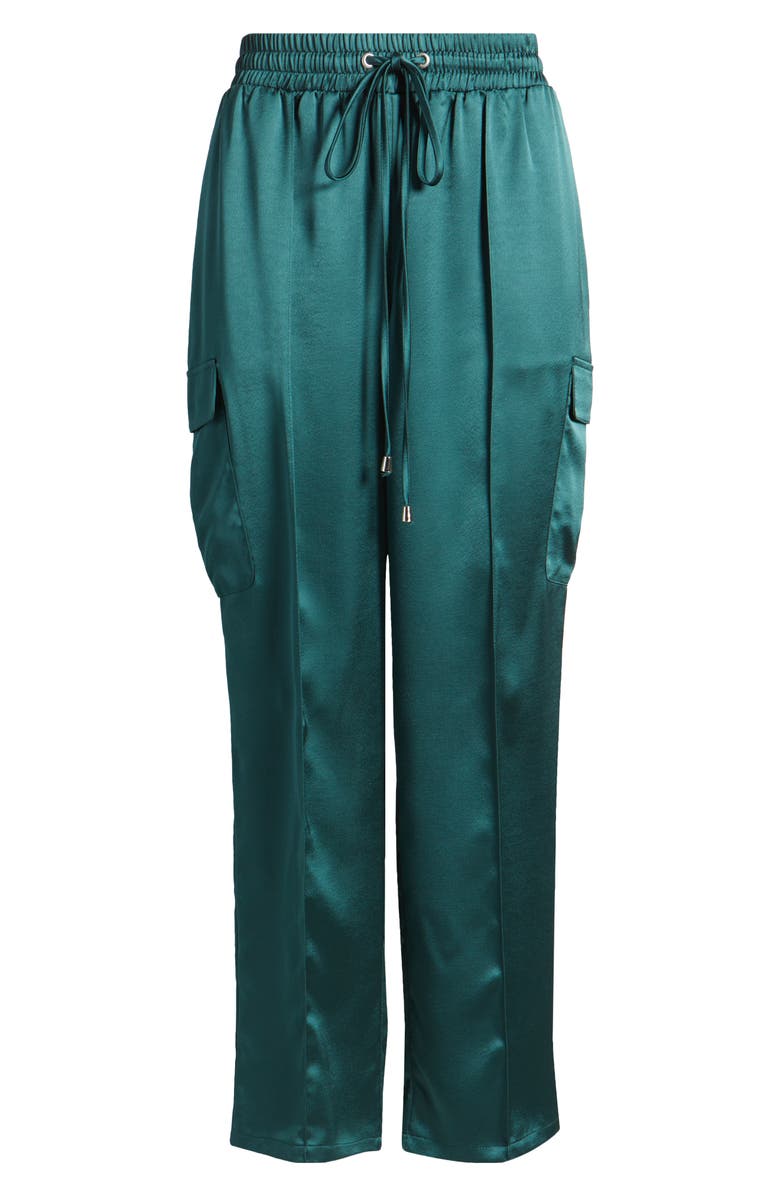 Tahari ASL Satin Cargo Pants, Main, color, 