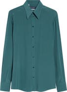 Dolce&Gabbana Regular Fit Silk Crêpe de Chine Button-Up Shirt