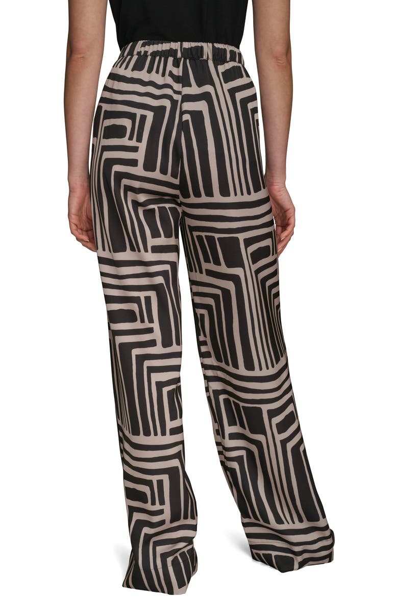 Geo Print Wide Leg Pants, Alternate, color, BLACK/ SAND