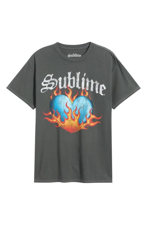 Sublime Flaming Heart Graphic T-Shirt