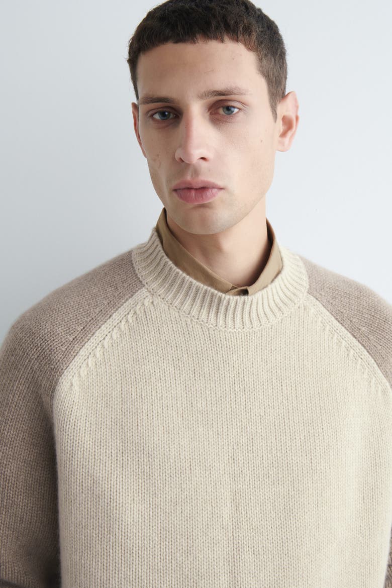 Colour-Block Cashmere Sweater, Alternate, color, BEIGE / TAUPE