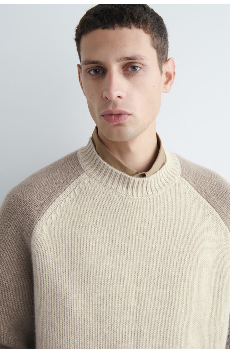 COS Colour-Block Cashmere Sweater, Alternate, color, Beige / Taupe