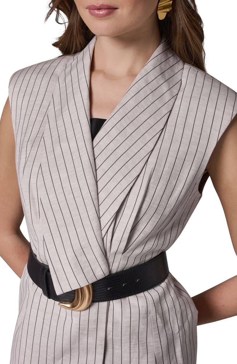 Donna Karan New York Belted Linen Blend Vest, Alternate, color,