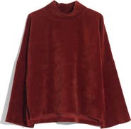 Madewell Texture & Thread Velour Corduroy Mock Neck Top
