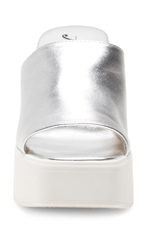 Free People Zoe Platform Slide Sandal In Silver Metallic