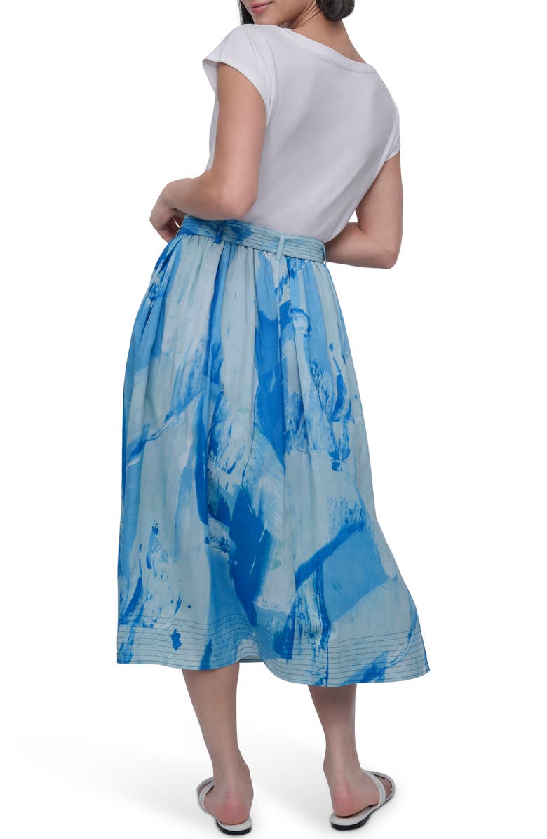 DKNY Belted Parachute Midi Skirt, Alternate, color, 