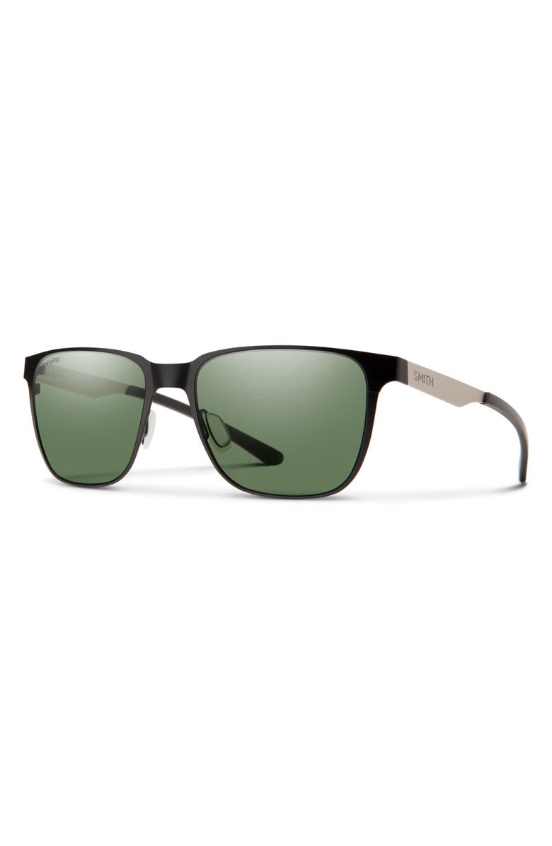 Smith Lowdown 54mm ChromaPop<sup>™</sup> Polarized Square Sunglasses, Alternate, color, Matte Black / Silver / Gray