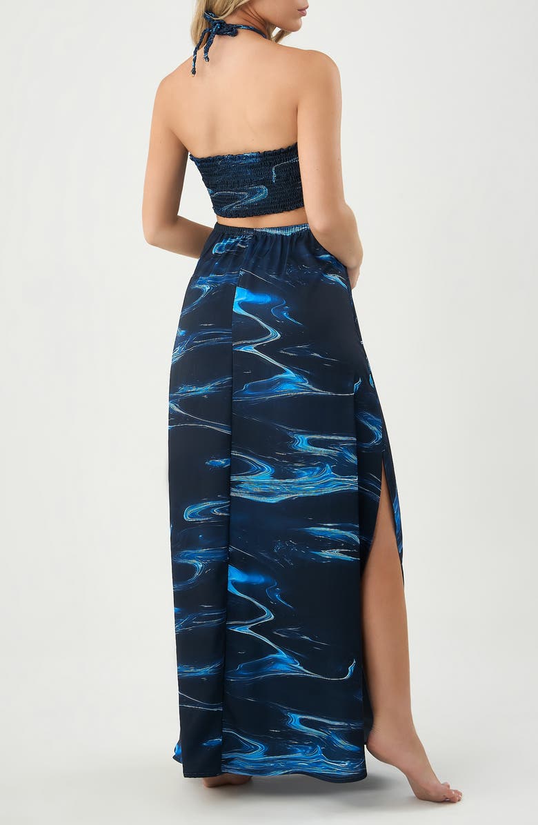 BOAMAR Chamberlain Halter Cover-Up Maxi Dress, Alternate, color, Blue