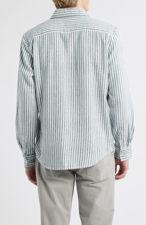 Alex Crane Cloud Stripe Organic Cotton Flannel Button-up Shirt In Multi