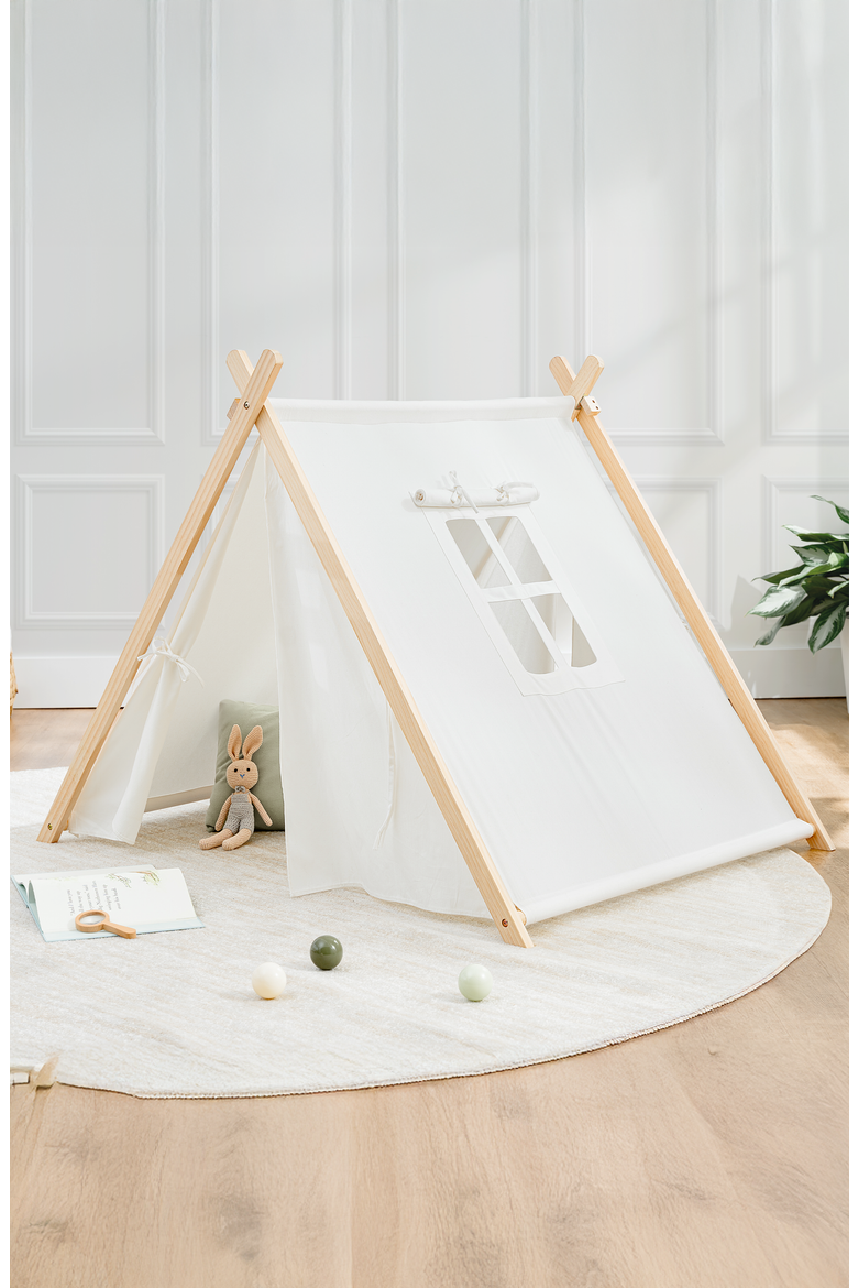 Kids Indoor Play Tent, Main, color, Natural Wood