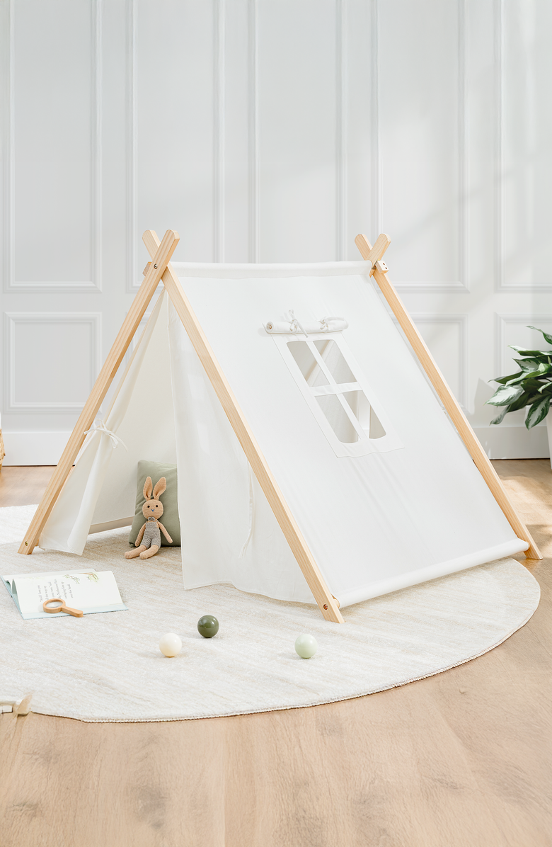 Comfy Cubs Kids Indoor Play Tent, Main, color, Natural Wood